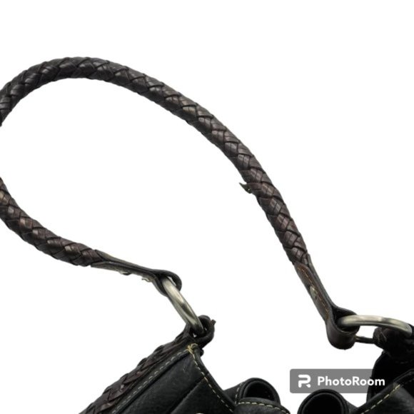 Fossil Drawstring Shoulder Bag With Braided Leather Handles Fossil Purse - Picture 9 of 13